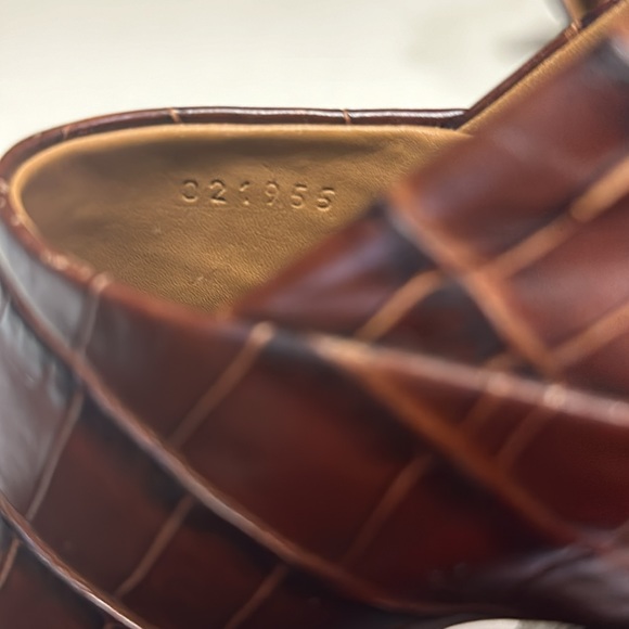 🔥🔥🔥NEW Chloe Croc-Embossed Leather Brown Ankle Boots Heels - Picture 16 of 16